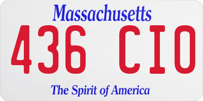 MA license plate 436CI0