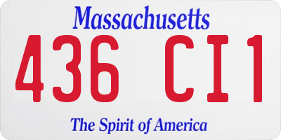 MA license plate 436CI1