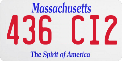 MA license plate 436CI2