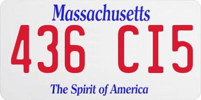 MA license plate 436CI5