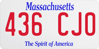 MA license plate 436CJ0