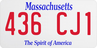 MA license plate 436CJ1