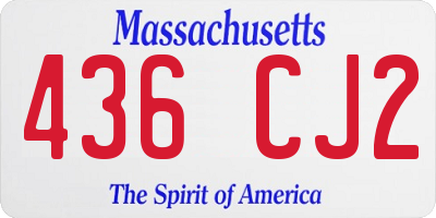 MA license plate 436CJ2