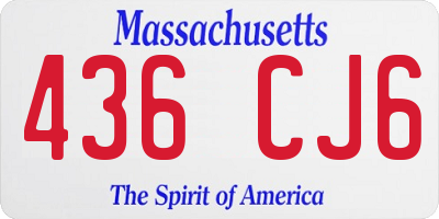 MA license plate 436CJ6
