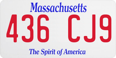 MA license plate 436CJ9