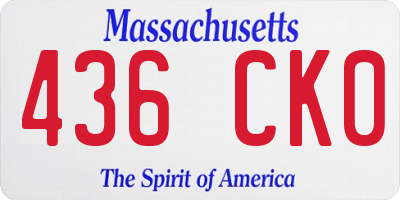 MA license plate 436CK0