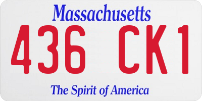 MA license plate 436CK1