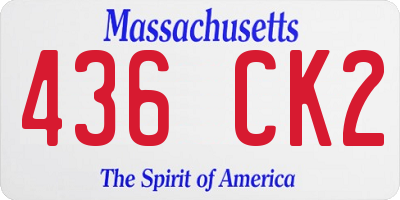 MA license plate 436CK2