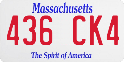 MA license plate 436CK4