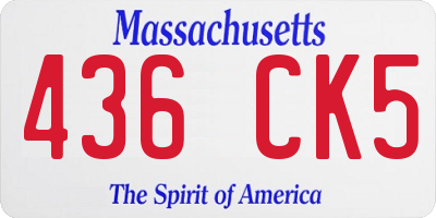 MA license plate 436CK5