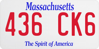 MA license plate 436CK6