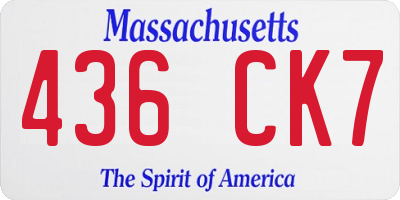 MA license plate 436CK7