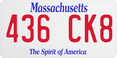 MA license plate 436CK8