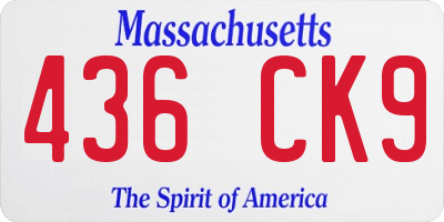 MA license plate 436CK9