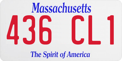 MA license plate 436CL1
