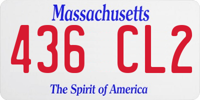 MA license plate 436CL2