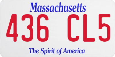 MA license plate 436CL5