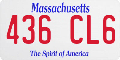 MA license plate 436CL6