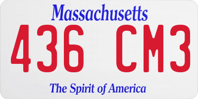 MA license plate 436CM3