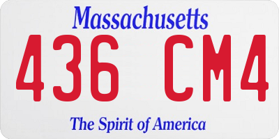 MA license plate 436CM4