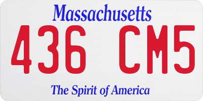 MA license plate 436CM5