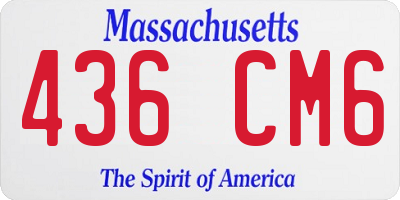 MA license plate 436CM6