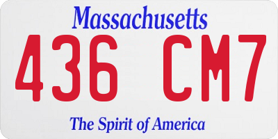 MA license plate 436CM7
