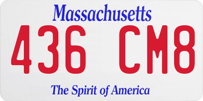 MA license plate 436CM8