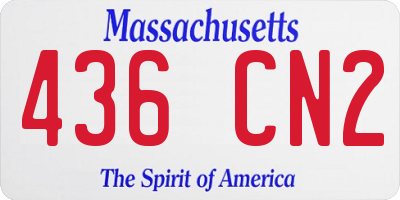 MA license plate 436CN2