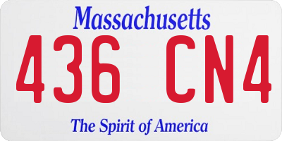 MA license plate 436CN4