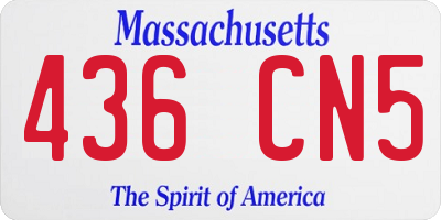 MA license plate 436CN5