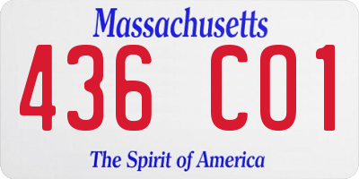 MA license plate 436CO1