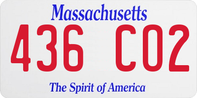 MA license plate 436CO2