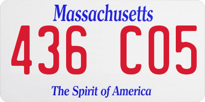 MA license plate 436CO5