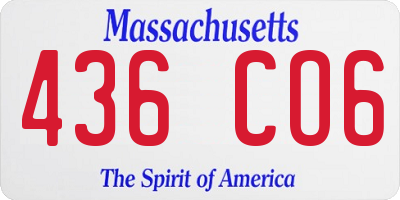 MA license plate 436CO6