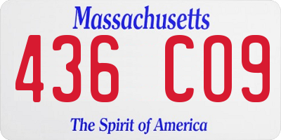 MA license plate 436CO9