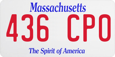 MA license plate 436CP0