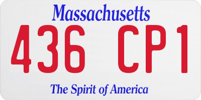 MA license plate 436CP1