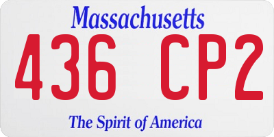 MA license plate 436CP2