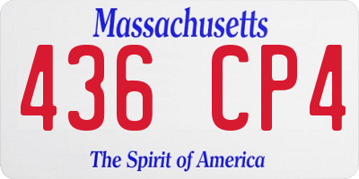 MA license plate 436CP4