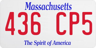 MA license plate 436CP5