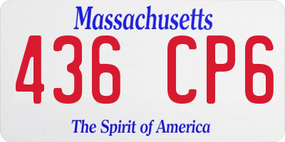 MA license plate 436CP6