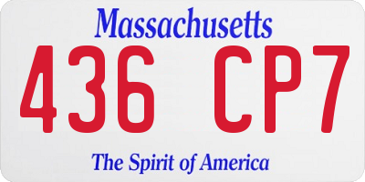 MA license plate 436CP7