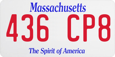 MA license plate 436CP8