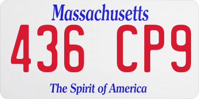 MA license plate 436CP9