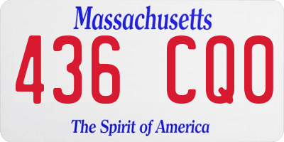 MA license plate 436CQ0