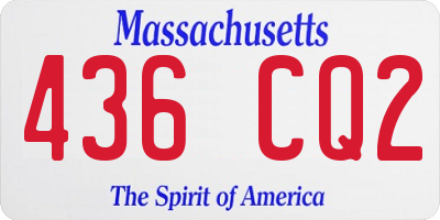 MA license plate 436CQ2