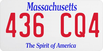 MA license plate 436CQ4