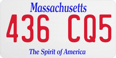 MA license plate 436CQ5