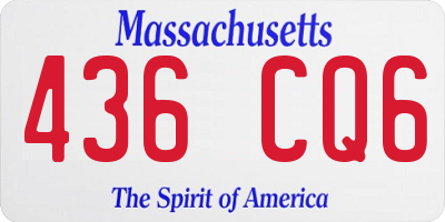 MA license plate 436CQ6
